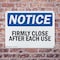 Signmission Firmly Close Door After Each Use, 14 in W x Rectangle, Plastic OS-2PACK-NS-P-1014-L-12722 - alternate 6